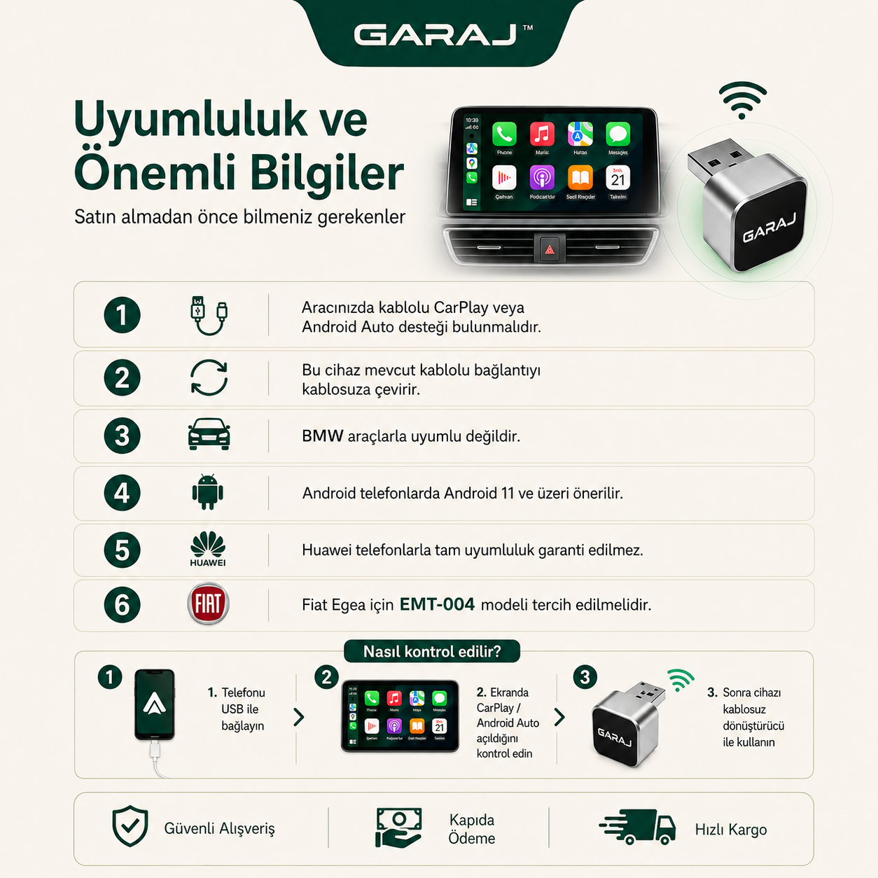 GARAJ™ | Kablosuz CarPlay