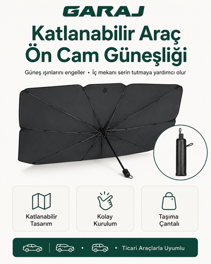 GARAJ™ | Katlanabilir Araç Ön Cam Güneşliği