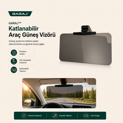 GARAJ™ Katlanabilir Araç Güneş Vizörü